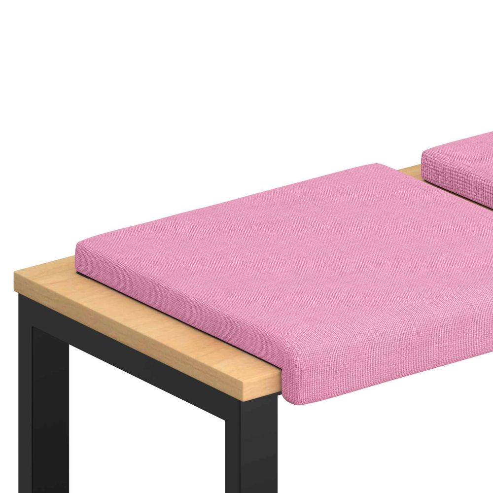 Coussin de banc 4 pc tissu rose profondeur 35 cm