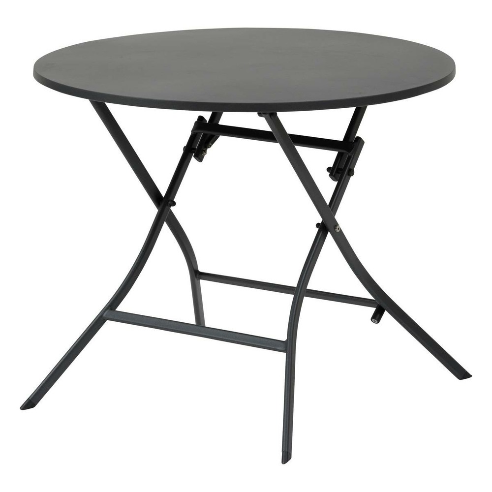 Table de jardin pliante ronde greensboro graphite 4 places en acier