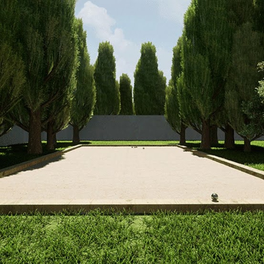 Kit terrain de pétanque jaune 50m²