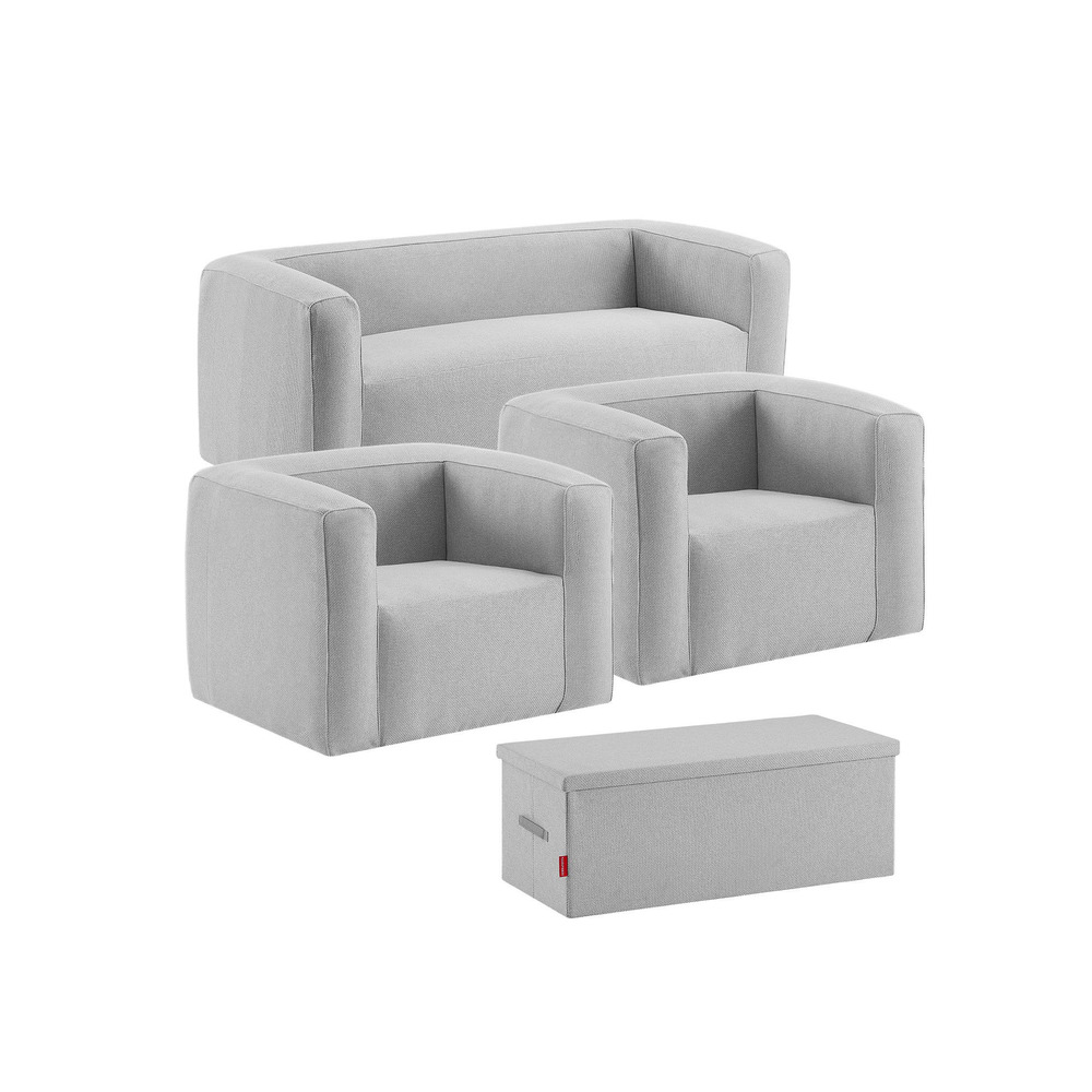 Salon gonflable 5 places - terracotta - intérieur et extérieur - gris clair