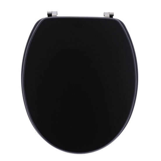 Abattant wc mdf 18 pouces attaches acier inoxydable - noir