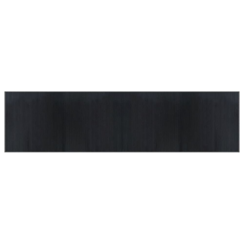 Tapis rectangulaire gris 100x400 cm bambou