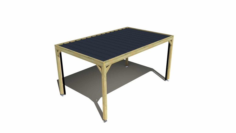 Carport bois • 5m x 3m • indépendante • sens largeur • livraison comprise