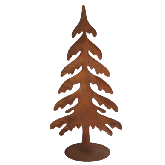 Sapin de noël décoratif jardin métal rouillé marron 62x120cm