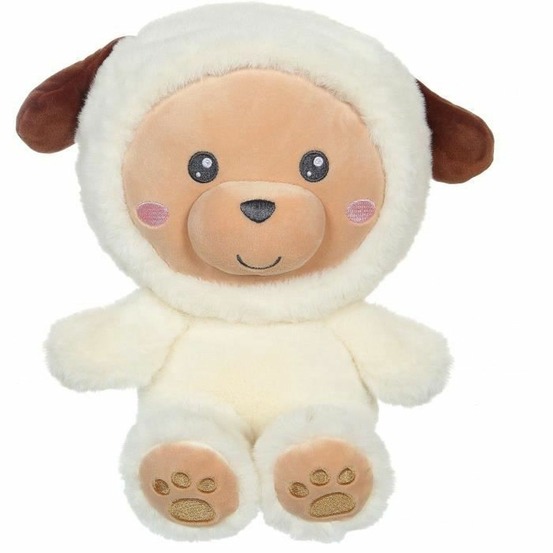 Peluche chien hoody pets - crème, 24 cm