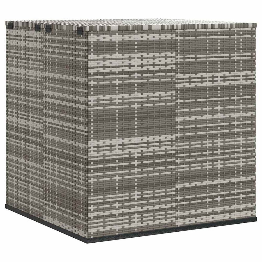 Boîte à coussins de jardin résine tressée 100x97,5x104 cm gris