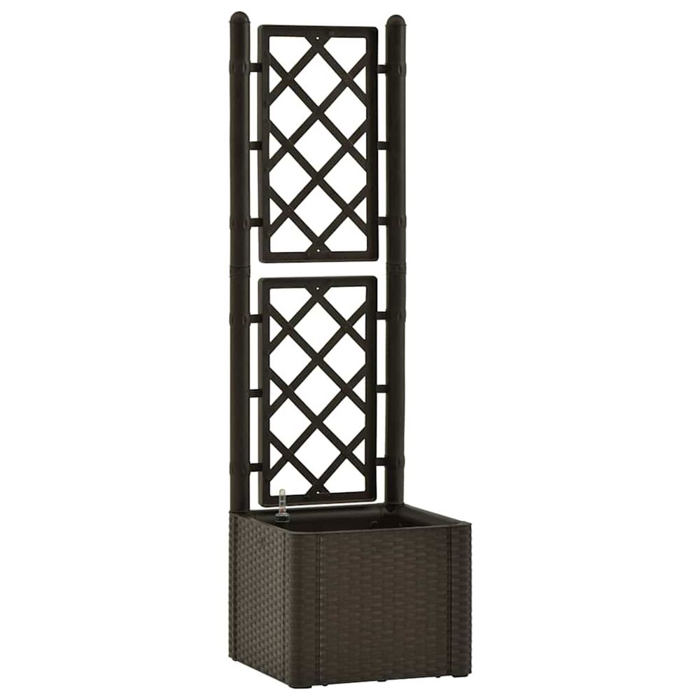 Lit surélevé de jardin et treillis et système d'arrosage moka