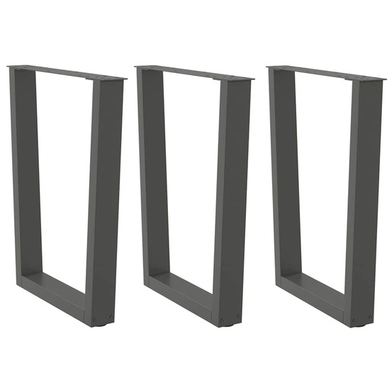 Pieds de table à manger en v 3 pièces anthracite 70 x (72-73,3) cm acier