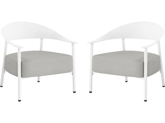 Lot de 2 fauteuils de jardin en plastique et en métal
