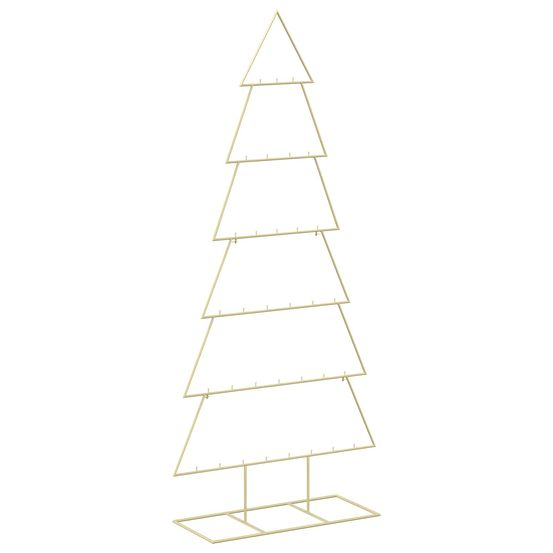 Sapin de noël en métal avec support kuopio 180 cm acier doré