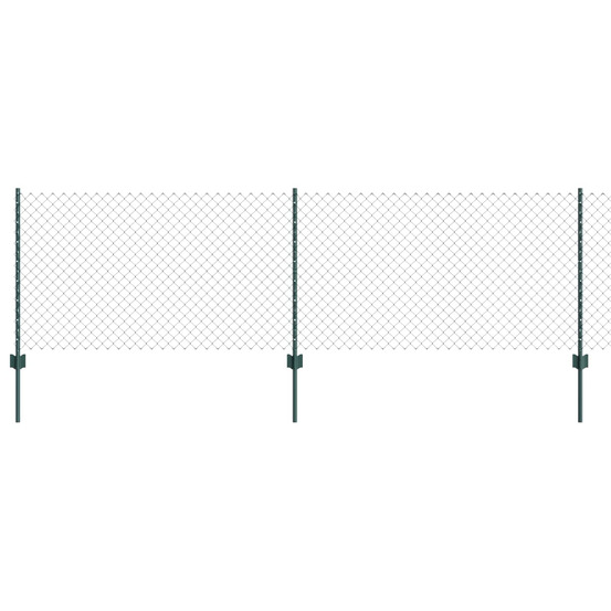 Clôture en chaîne extérieure avec poteau 10 x 0,8 m vert maille