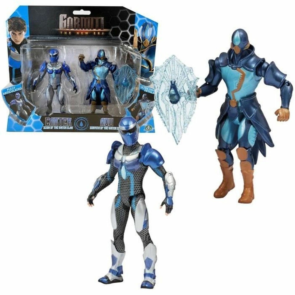 Coffret figurines scion et gormiti associé eau - carter et aqu - 15 cm