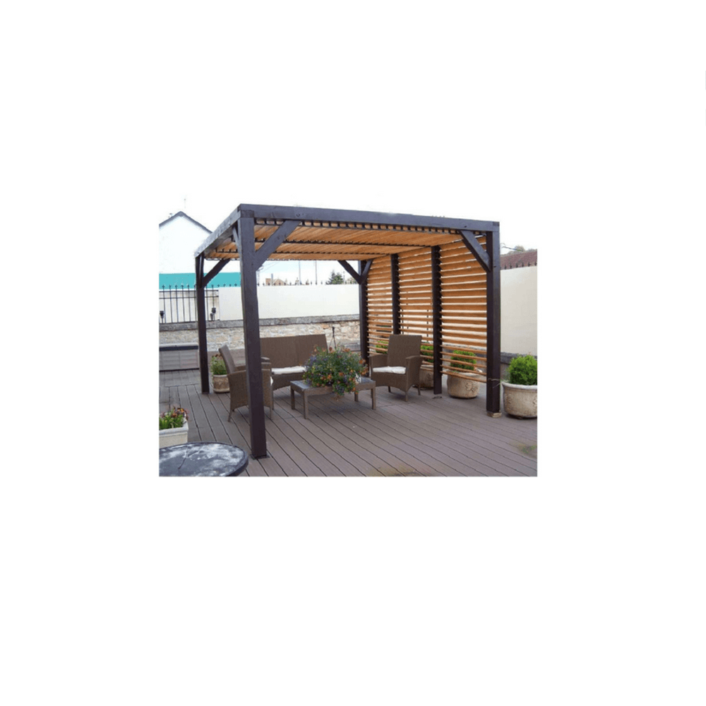 Auvent bois veneto à ventelles 10m² - vt3431