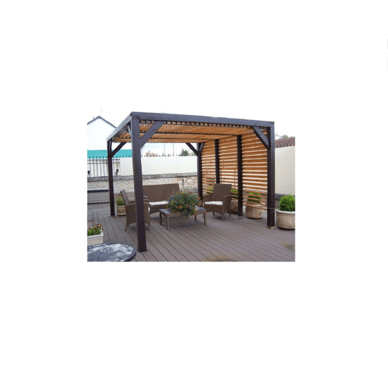 Auvent bois veneto à ventelles 10m² - vt3431
