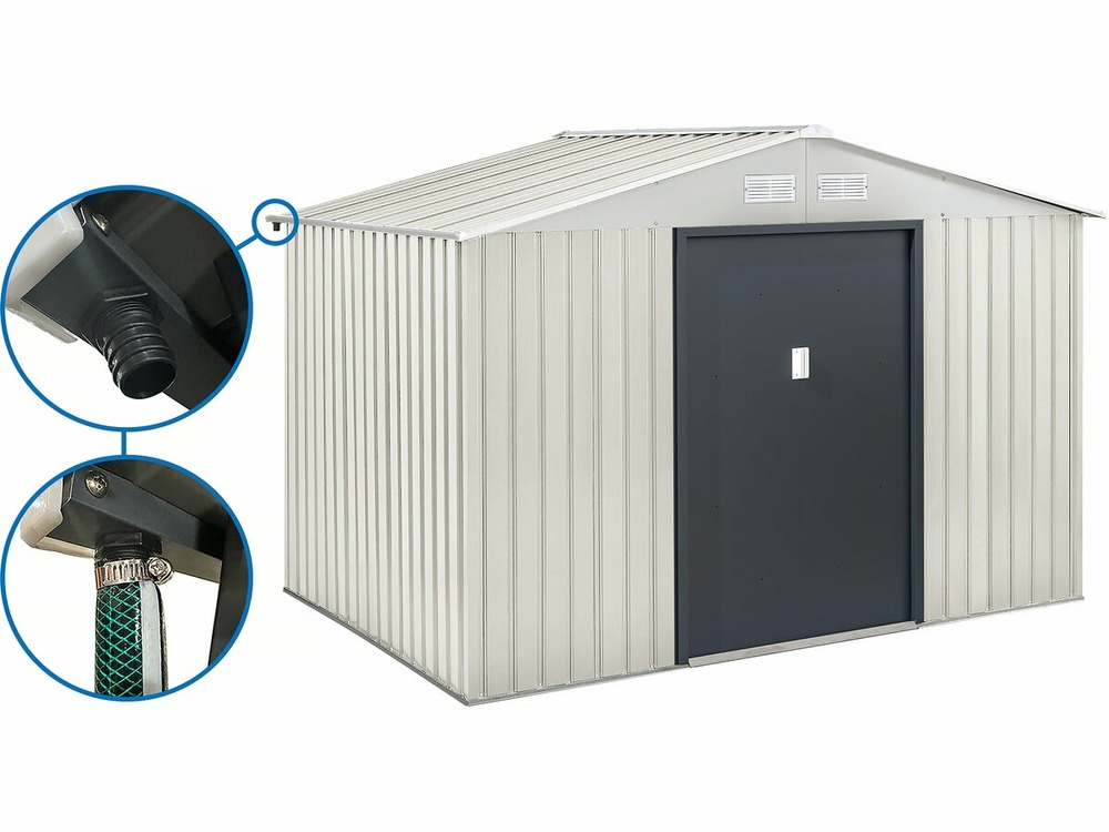 Abri de jardin métal nebraska - 5,29m² avec gouttière