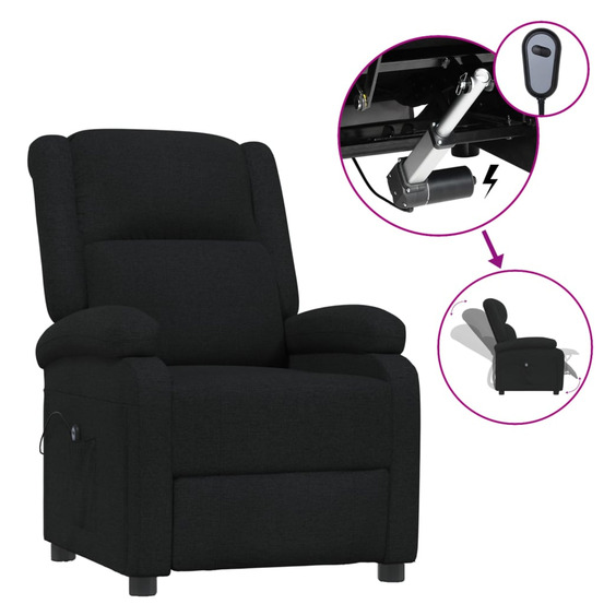 Fauteuil inclinable électrique noir tissu
