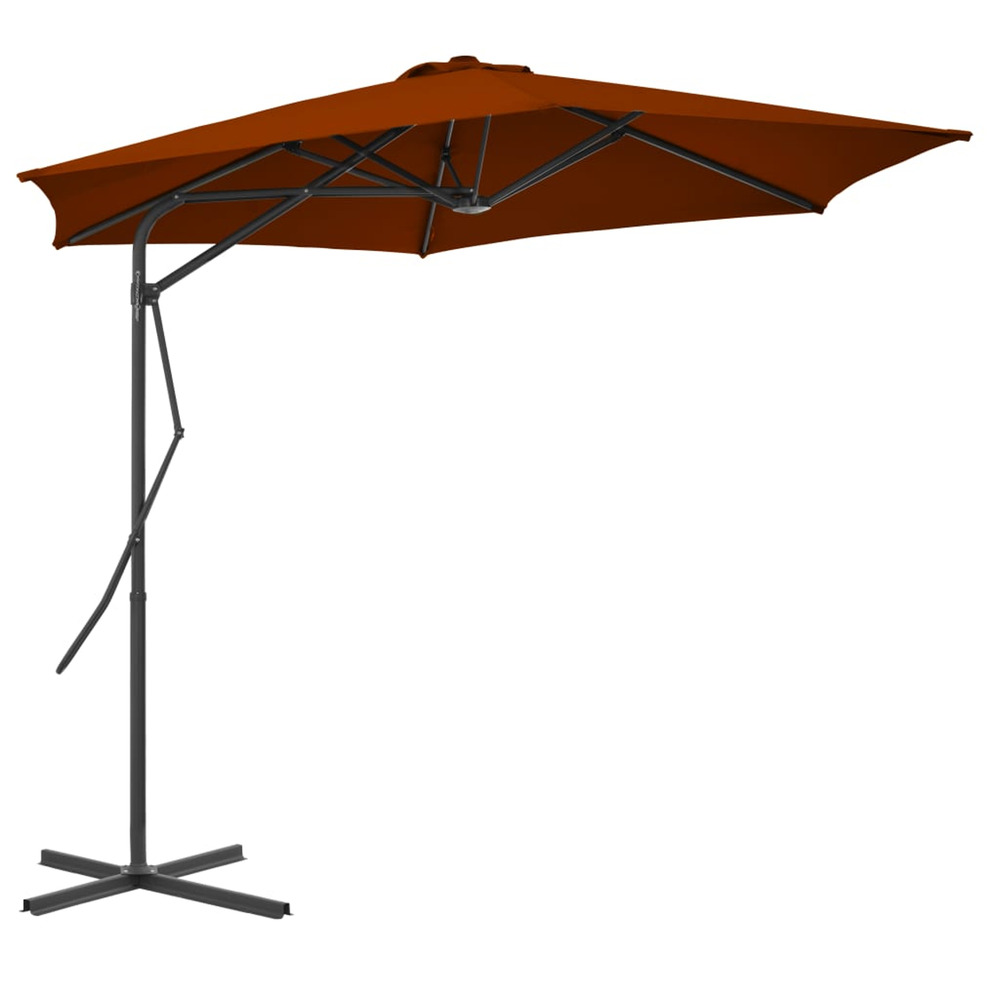 Parasol de jardin avec mât en acier terre cuite 300x230 cm