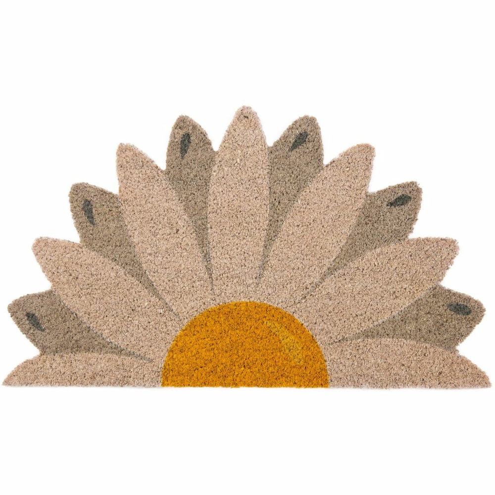 Paillasson déco en fibres de coco 70 x 40 cm marguerite