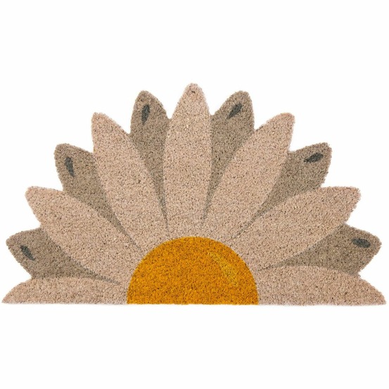 Paillasson déco en fibres de coco 70 x 40 cm marguerite