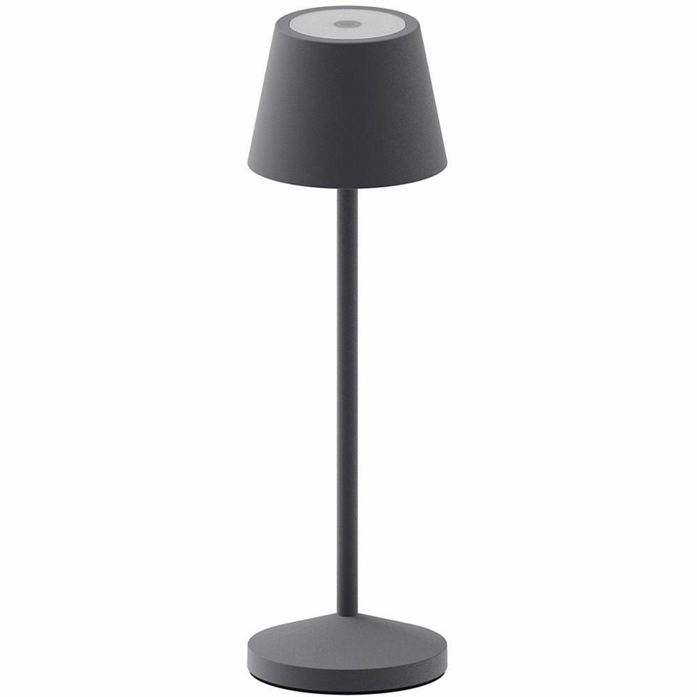 Lampe de table sans fil emily gris anthracite aluminium h25cm