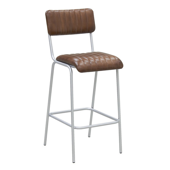 Tabouret de bar en cuir et métal hauteur siège 75 cm
