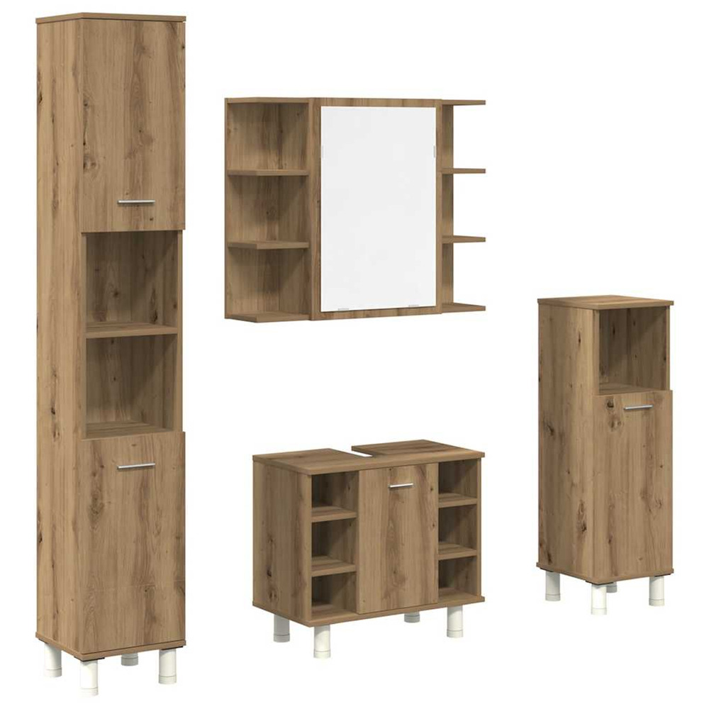 Ensemble de meubles salle de bain 4 pcs bois d'ingénierie