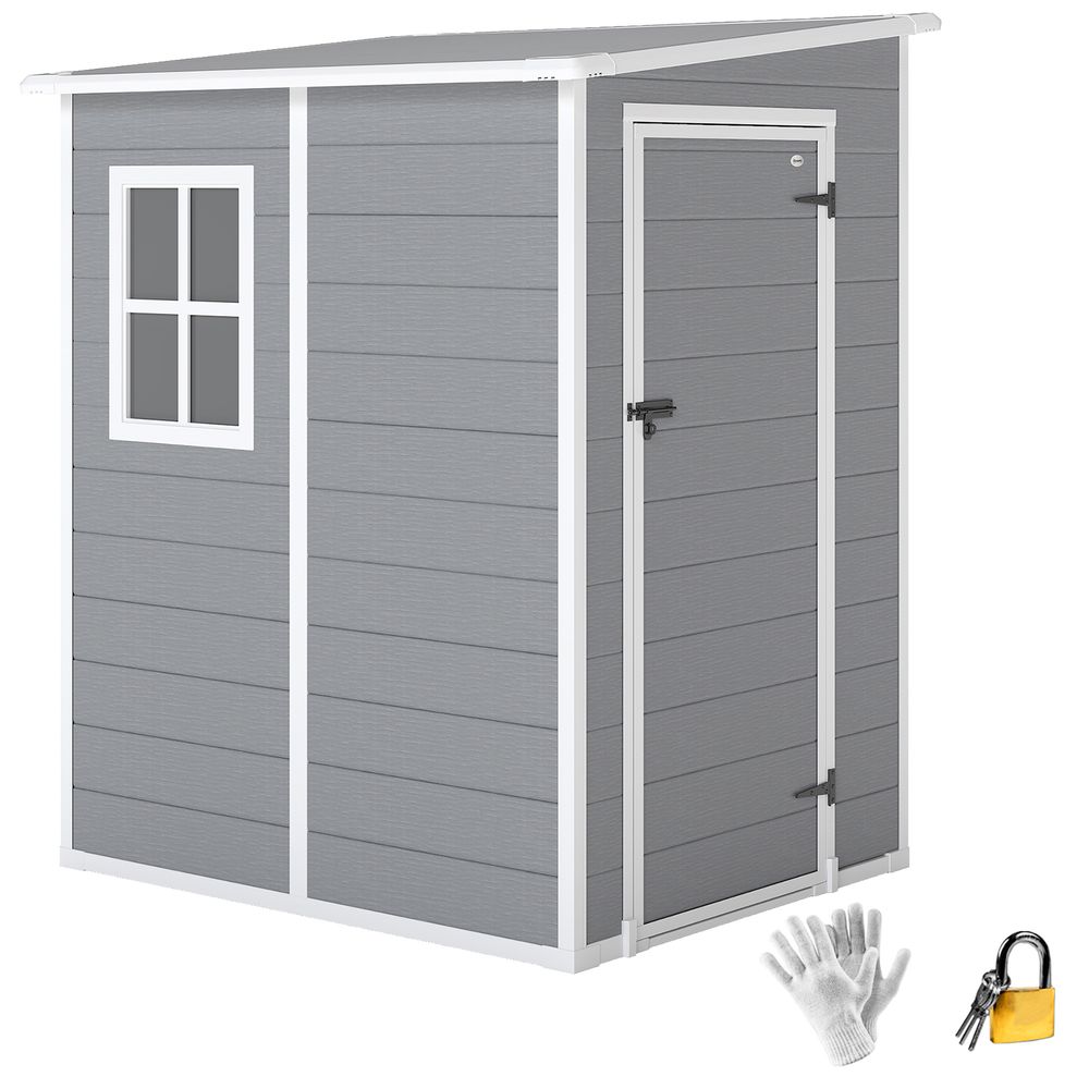 Abri de jardin cabanon 1,54 m² - porte verrouillable, fenêtre, aération - alu. Pp gris