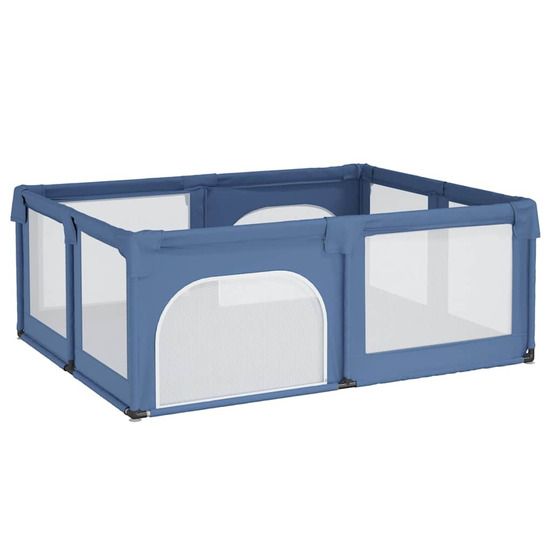Parc pour bébé avec 2 portes bleu clair tissu oxford