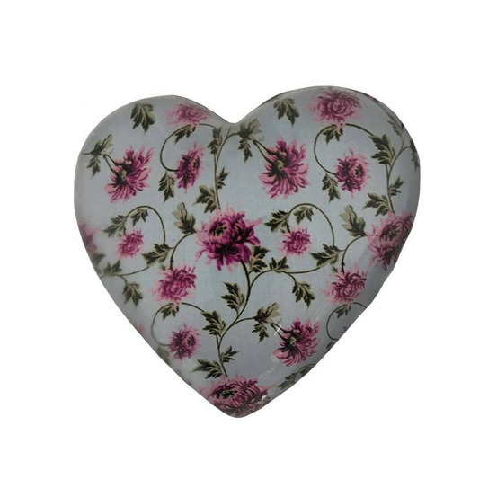 Presse papier sulfure coeur en verre multicolore 6.5 x 7.5 cm