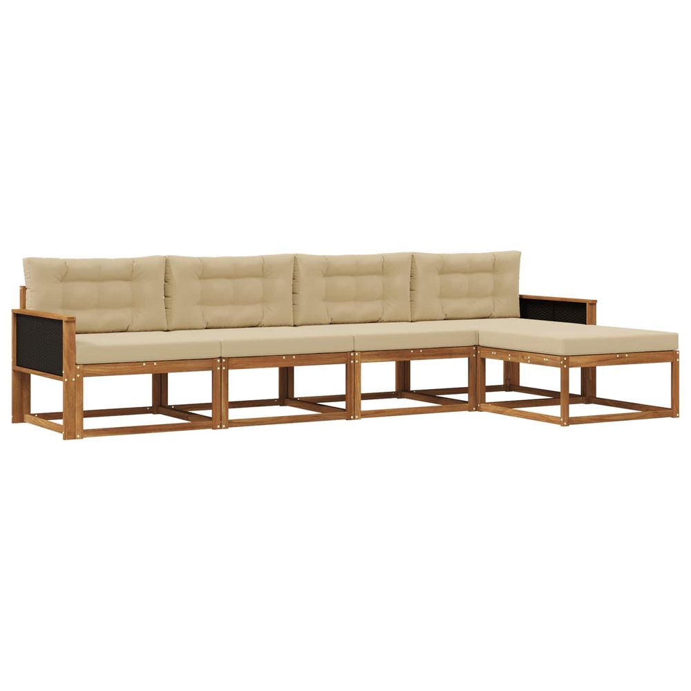 Ensemble de canapés d'extérieur 5 pc naturel et beige