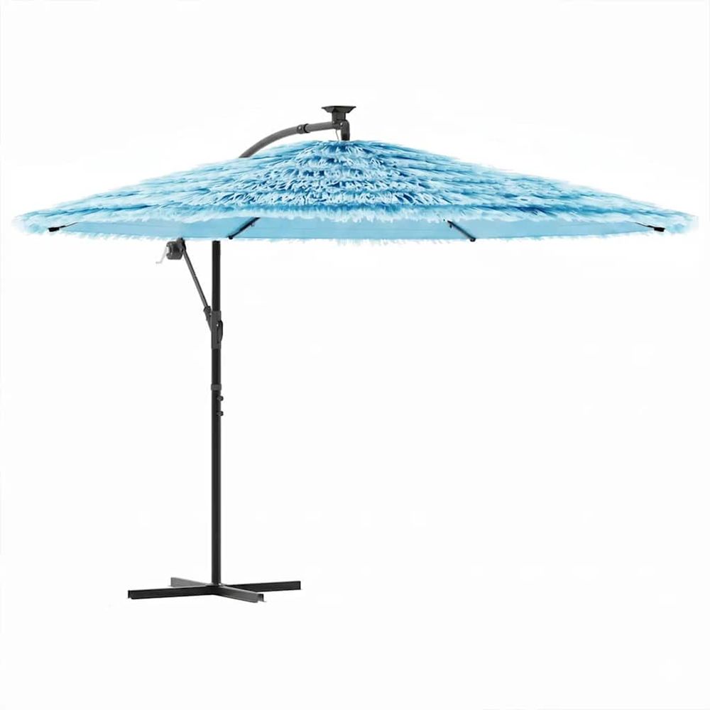Parasol de jardin avec mât en acier bleu 269x269x235 cm