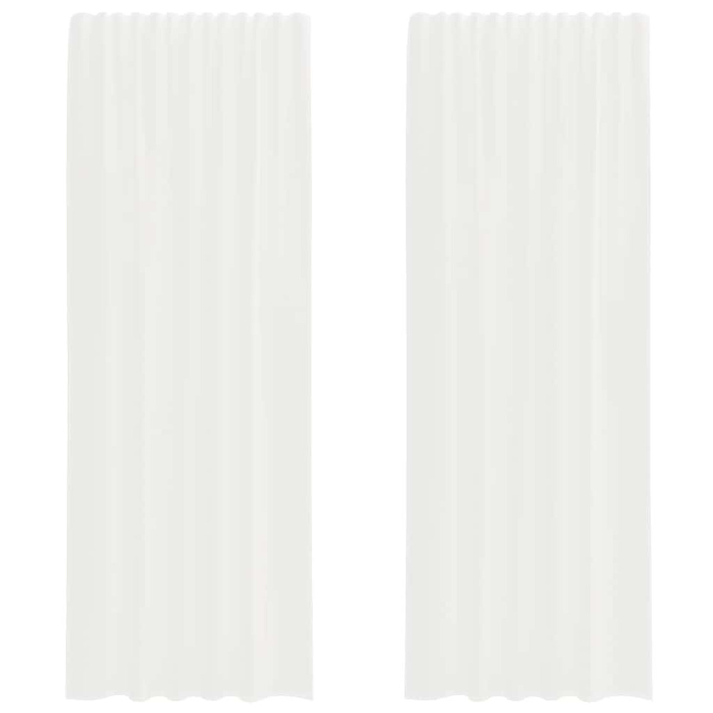 Rideaux en voile avec passe-tringles 2 pcs blanc