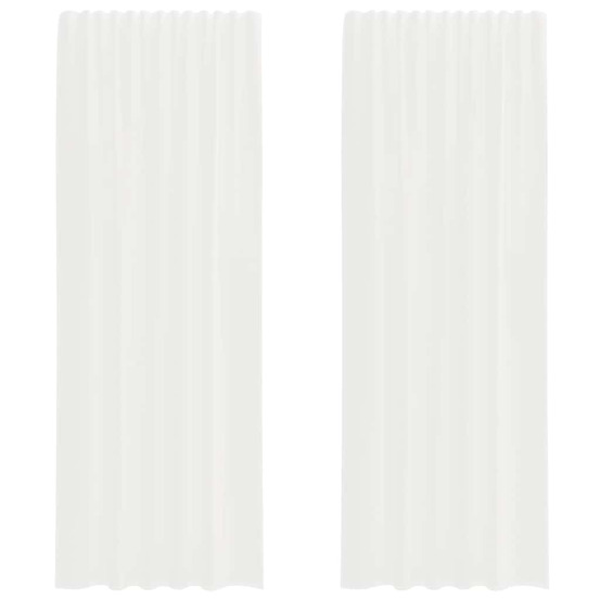 Rideaux en voile avec passe-tringles 2 pcs blanc