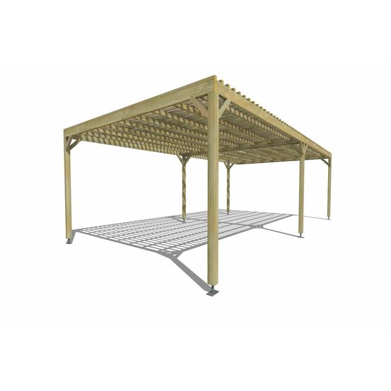 Pergola bois • 8m x 4m • indépendante • sens largeur • lattage bois • livraison comprise