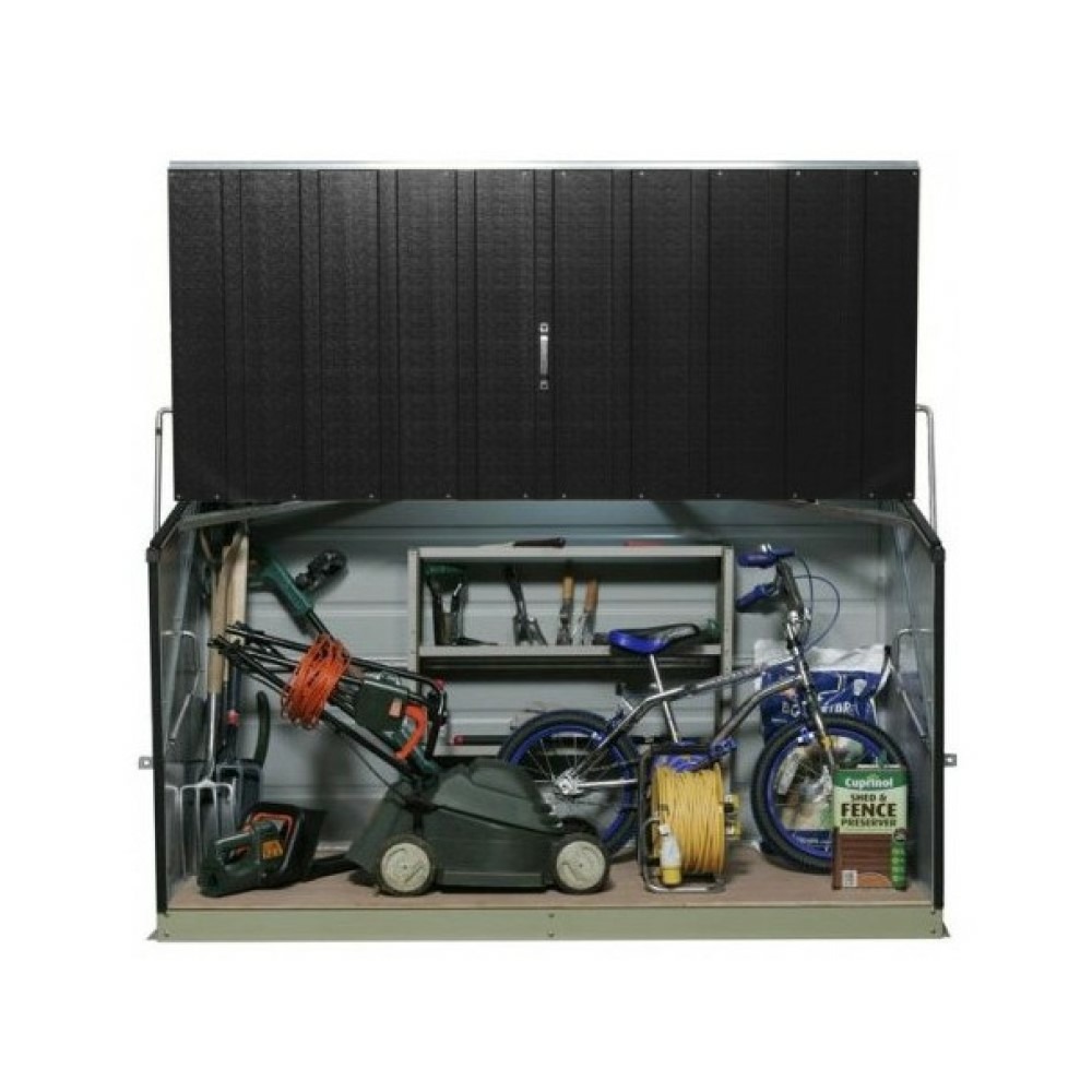 Coffre de rangement métal 1500l anthracite - 1,51m² utile - storeguard