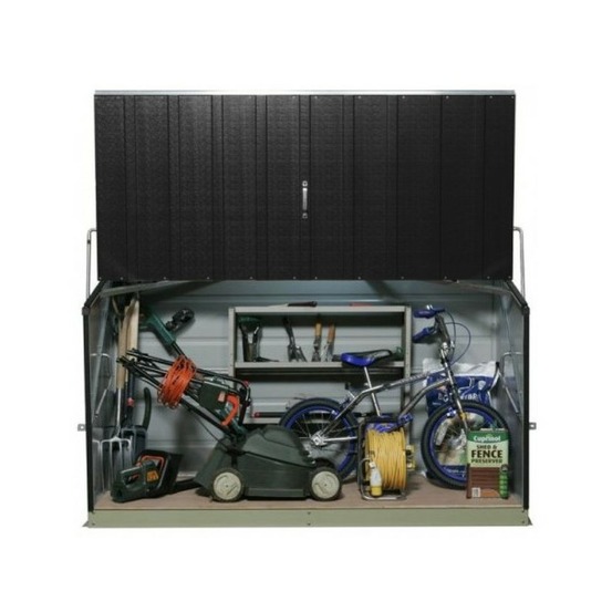 Coffre de rangement métal 1500l anthracite - 1,51m² utile - storeguard