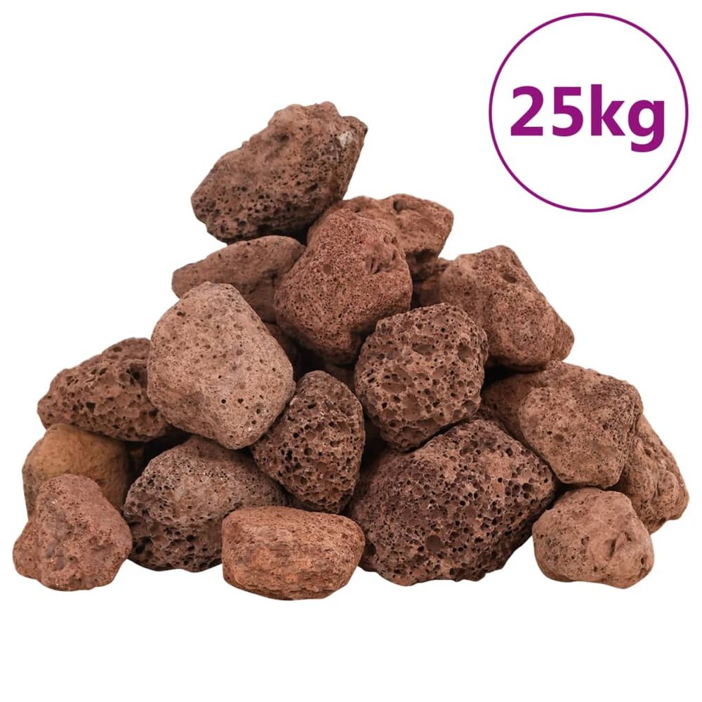 Roches volcaniques 25 kg rouge 3-5 cm