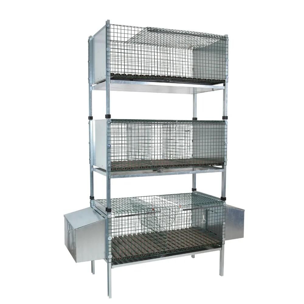 Kit complet 3 cages d'élevage lapin 102 x 50 x 190 cm