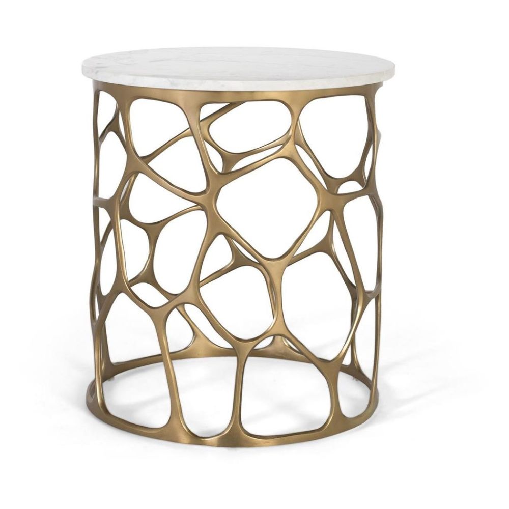 Table basse marbre blanc - artémis décoration d'autrefois