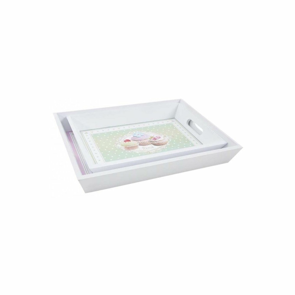 Plateaux en bois gâteaux (lot de 2)