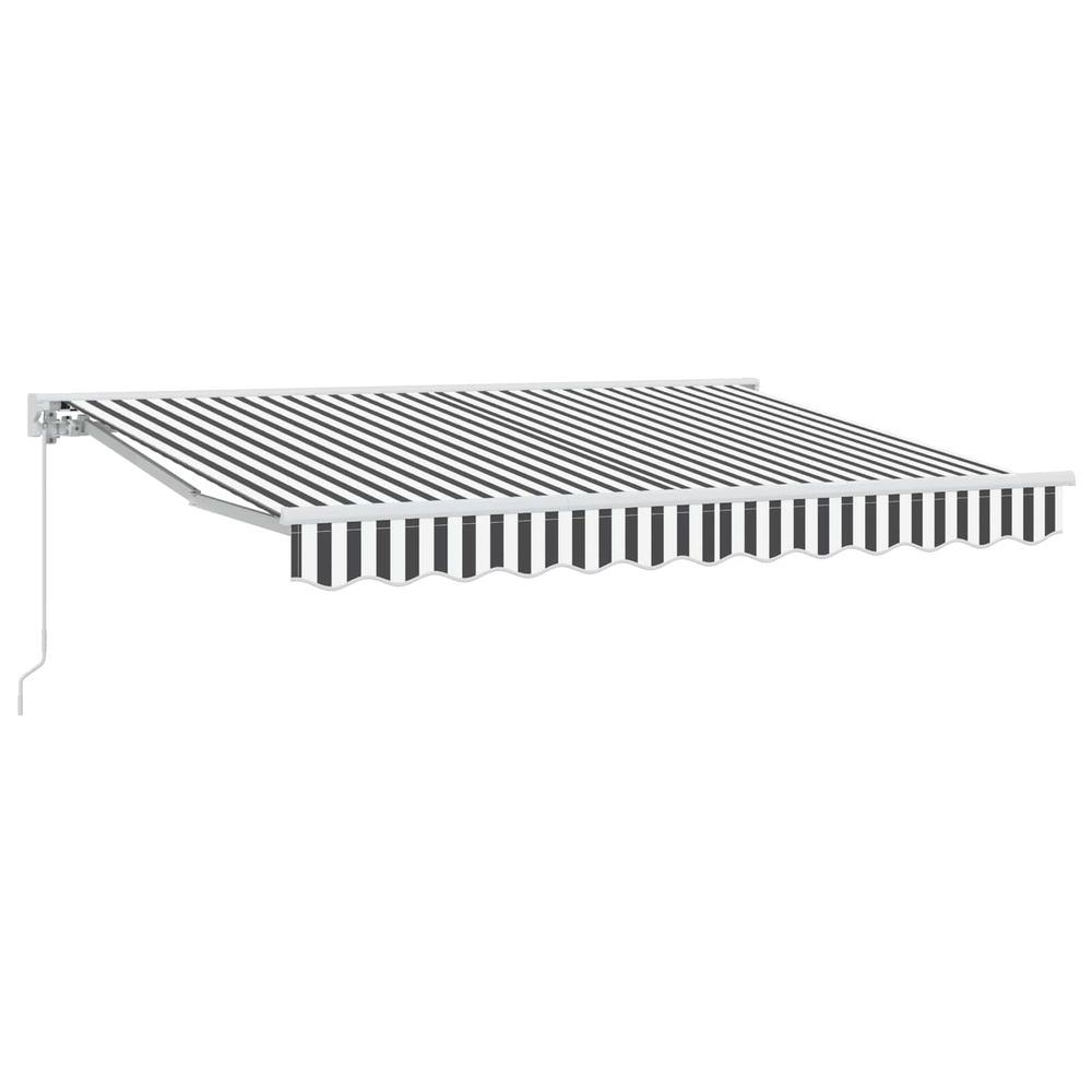 Auvent rétractable manuel anthracite et blanc 3,5 x 2,5 m