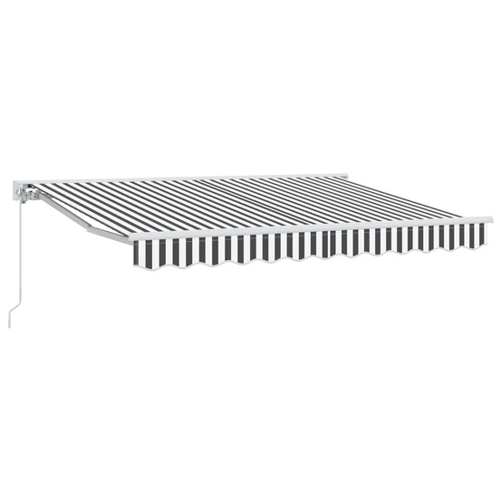 Auvent rétractable manuel anthracite et blanc 3,5 x 2,5 m