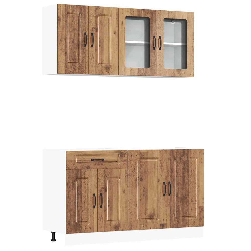 Ensemble d'armoires de cuisine 4 pcs kalmar bois d'ingénierie