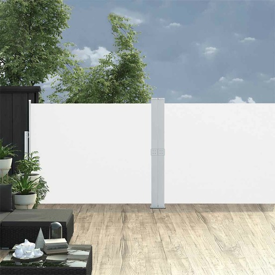 Auvent latéral rétractable de patio 140x1200 cm crème