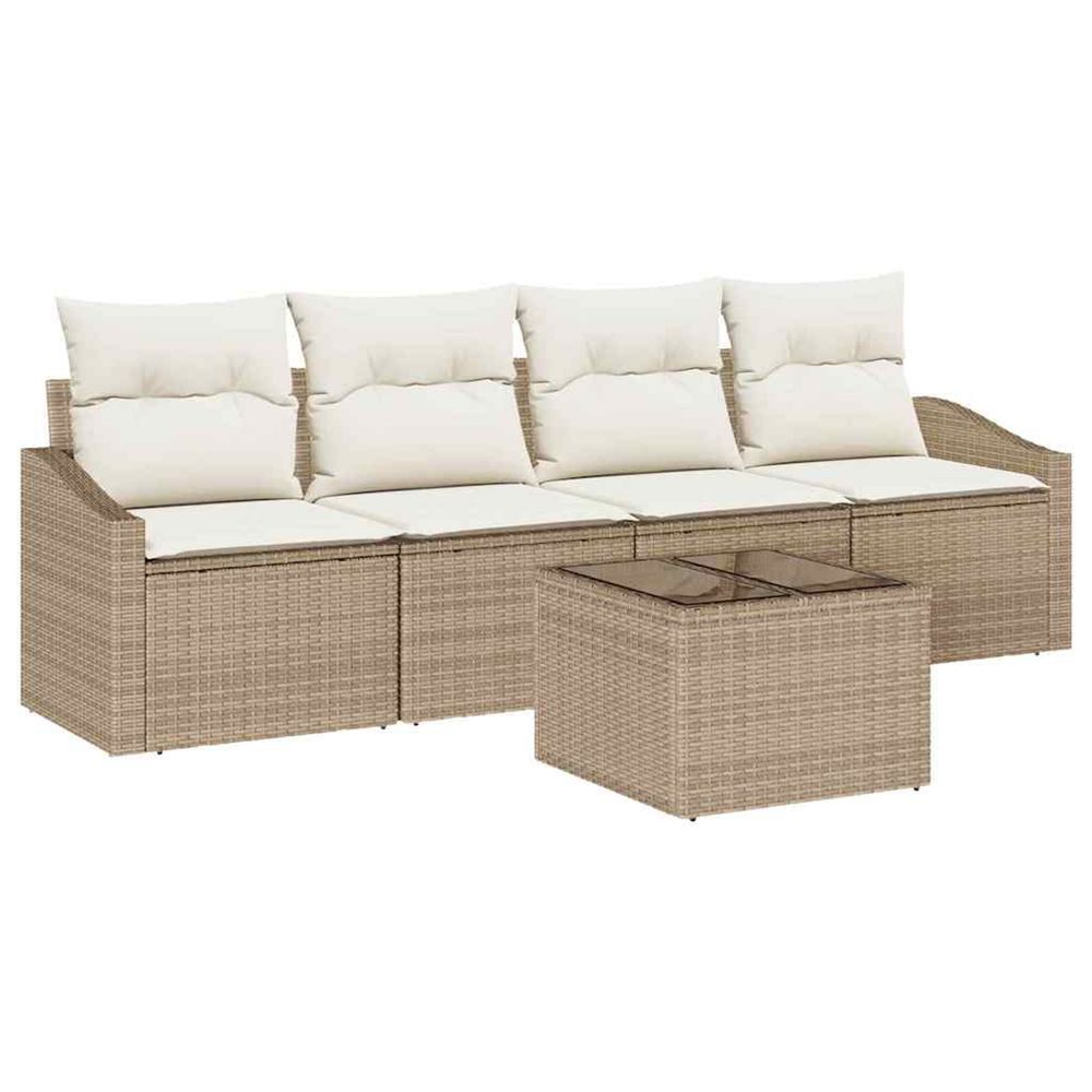 Ensemble de canapés 5 pc beige et crème polyrotin