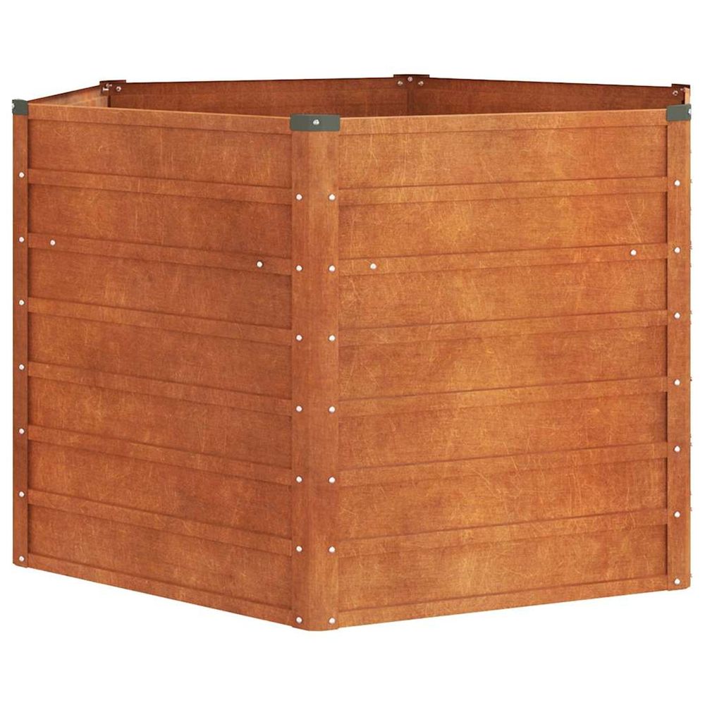 Lit surélevé de jardin rouillé 129x129x77 cm acier corten