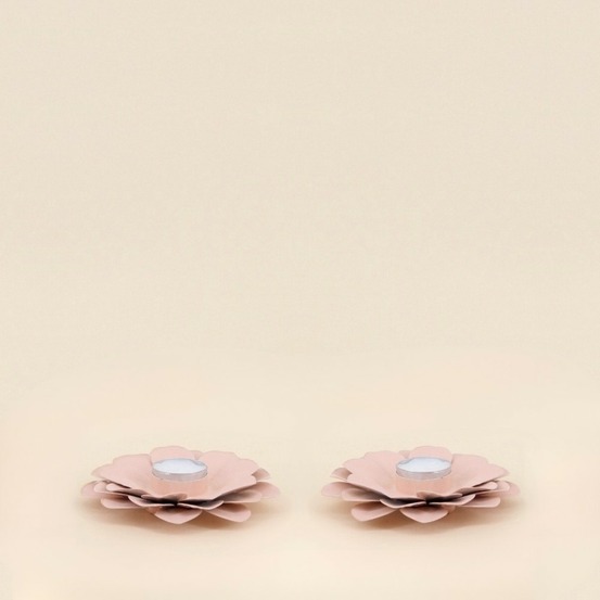 Lot de 2 bougeoirs fleurs roses 13cm