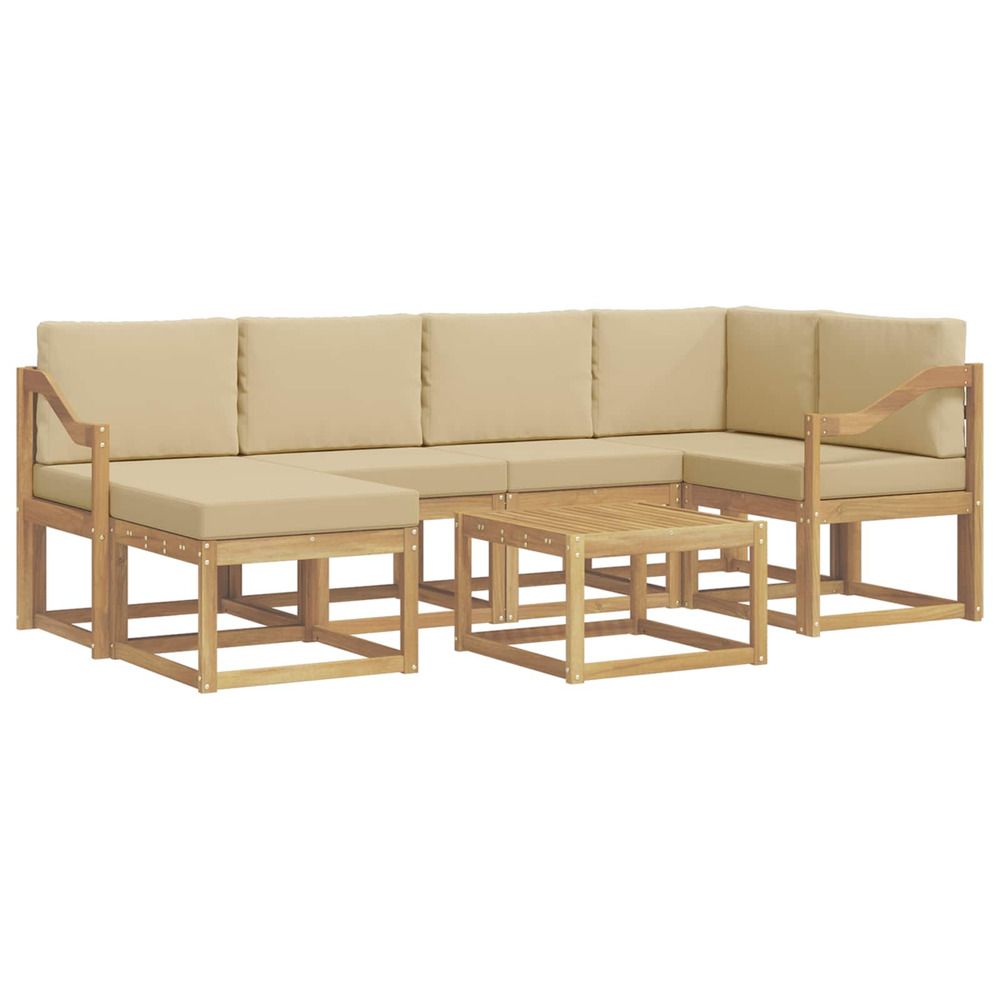 Ensemble de canapés d'extérieur 7 pc blanc et beige
