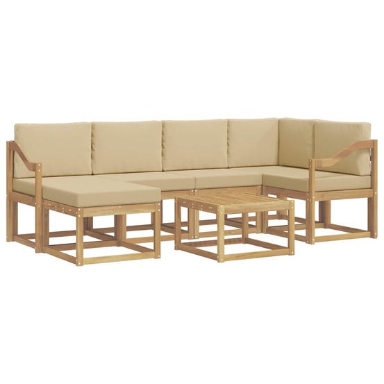 Ensemble de canapés d'extérieur 7 pc blanc et beige
