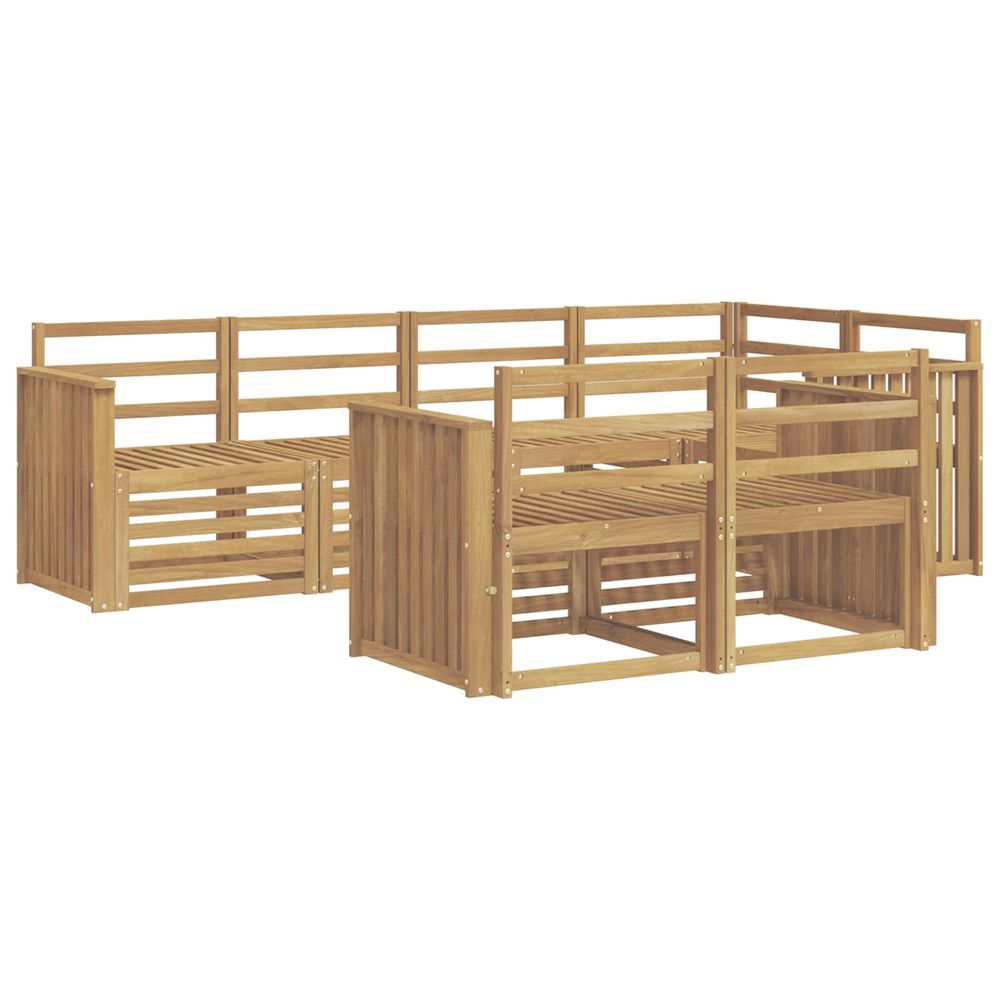 Ensemble de canapés d'extérieur 7 pc blanc bois d'acacia massif
